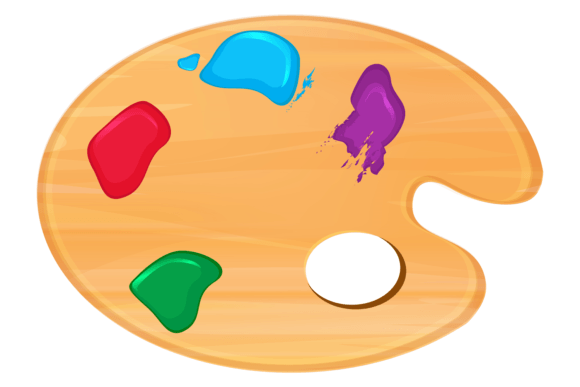 Artist Color Paints Wooden Palette Carto: A Playful Creative Asset