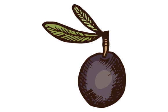 Black Olive Color Illustration: A Hand-Drawn Artistic Asset