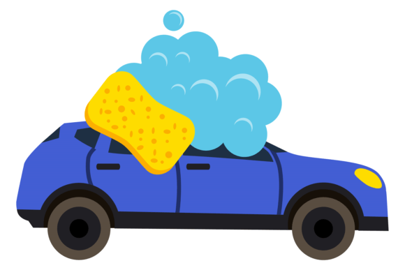 Car Wash with Sponge and Foam Color Icon: A Fresh Take on Branding
