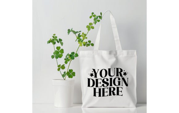 Celebrate St. Patrick's Day with a White Tote Bag Mockup