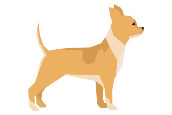 Chihuahua Breed Icon: Color Dog Side View in Modern Design