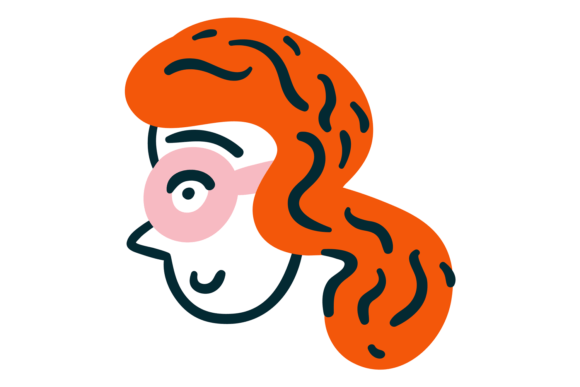 Cute Female Face Profile Doodle: A Creative Color Portrait Font