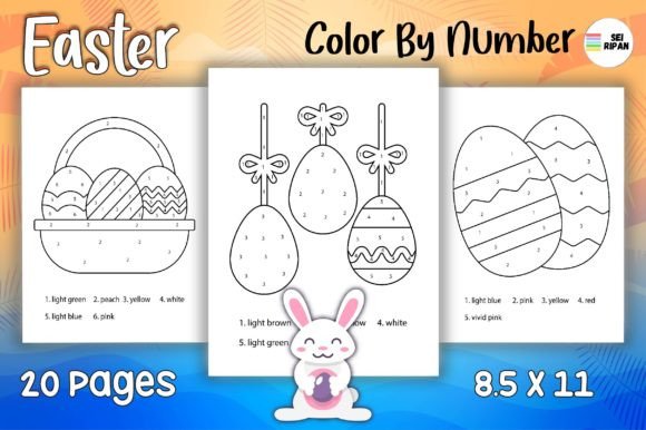 Easter Color by Number Page for Kids 01: A Designer's Go-To Holiday Asset