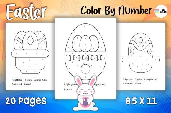 Easter Color by Number Page for Kids 04: A Design Asset Guide
