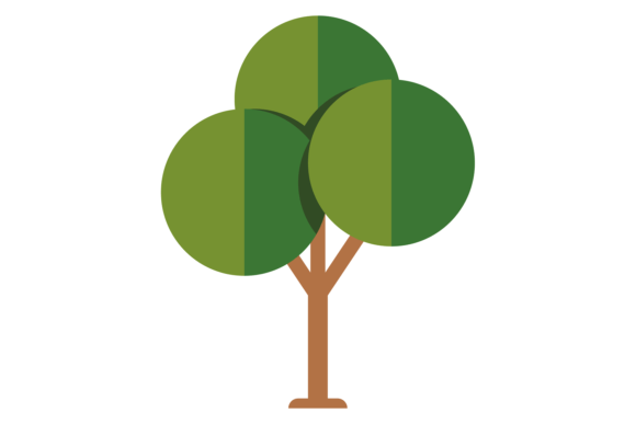 Forest Tree Color Icon: A Flat Nature Plan for Modern Design