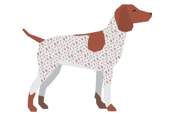 German Pointer Color Icon: The Dog Side View in Design