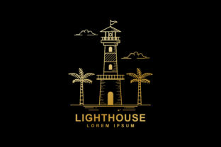 Golden Glow: Unpacking the Lighthouse Vector Design