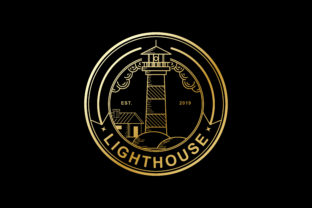 Golden Light on Dark Shores: Using the Lighthouse Stamp Vector