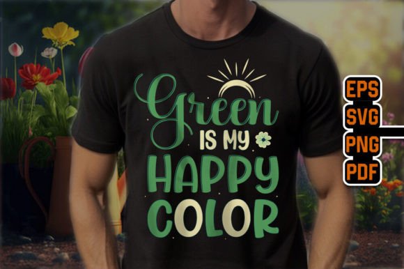 Green is My Happy Color Gardening Design: A Fresh Take on Botanical Typography