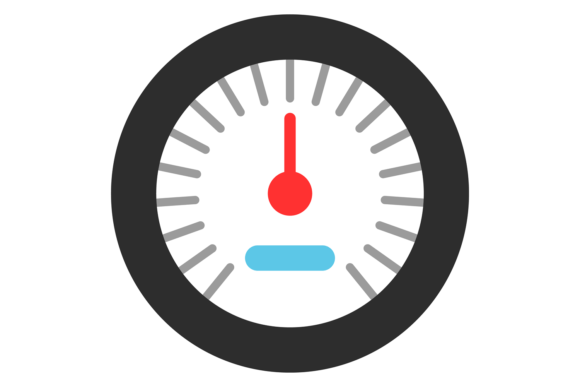 Speedometer Color Icon: Your Car Control Pane Design Asset