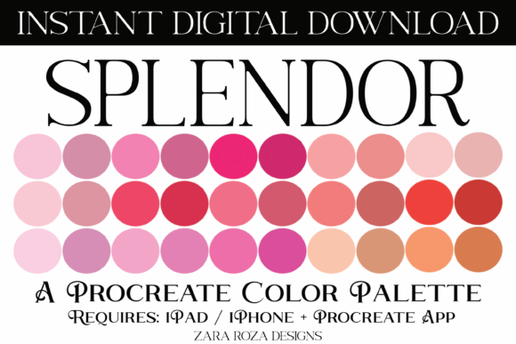 Splendor Procreate Color Palette: A Guide to Pastel & Vibrant Ombre Tones