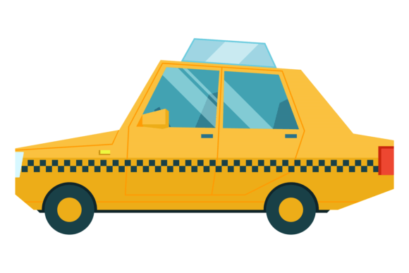 Taxi Color Icon: Cartoon Car Passenger S