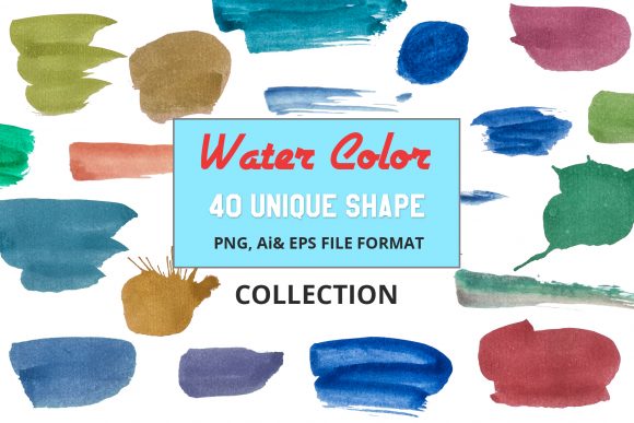 Unleashing Creative Flow with 40 Water Color Vector Objects